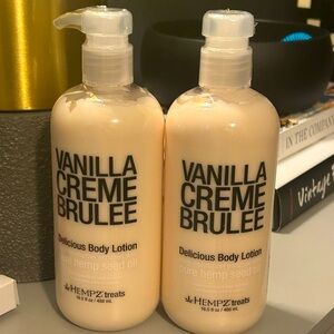 Hempz Treats Vanilla Creme Brulee Body Lotion 16.5 oz (2 bottles )